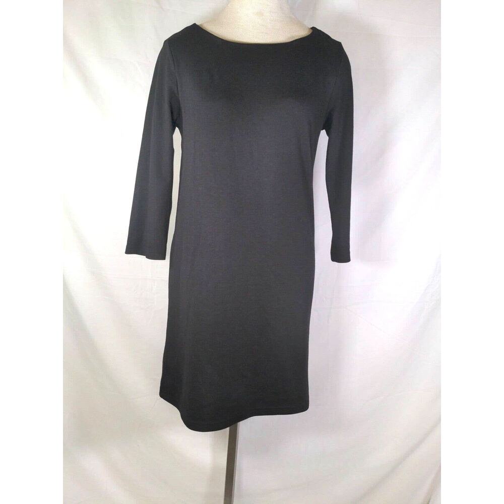 H & M Women's Black Knee Length 3/4 Sleeve Black Dress Size S